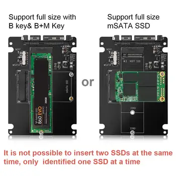 M. 2 NGFF SATA Adaptörü MSATA USB SATA 3.0 Dönüştürücü Harici 2-in-1 mSATA m.2 NGFF SATA USB adaptör yükseltici kartı