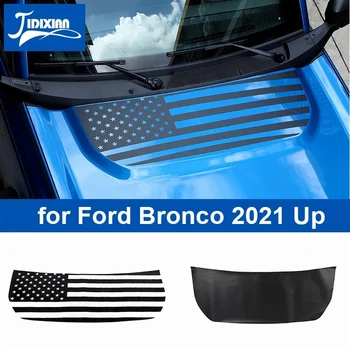 JIDIXIAN Araba Ön Motor Bonnet Hood Çıkartması Dekorasyon Kapak Çıkartmaları Ford Bronco 2021 için 2022 2023 Up Dış Aksesuarlar
