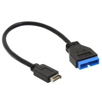 Tip-E 20 Pin Transferi Uzun Konnektör Aksesuarları Adaptör Kablosu Ön Panel Dayanıklı 20cm Uzatma Siyah USB 3.1 Dönüştürmek