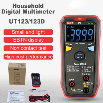 UNI T UT123 UT123D Dijital multimetre ölçü aleti Otomatik Aralığı Sıcaklık Ölçer AC DC Voltmetre Kapasite Frekans Metre Mini