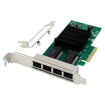 Dört Bağlantı Noktalı PCI-E Gigabit Ağ Kartı PCI-E X1 I350-T4 RJ45 Masaüstü Yumuşak Yönlendirici Gigabit Ağ Kartı Gigabit Ağ Kartı