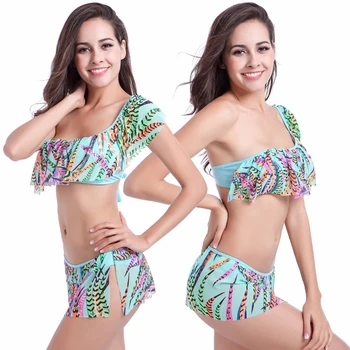 Flounced Üst Tığ Mayo bikini seti Şeffaf Streç Örgü Katmanlı Mayo Plaj Kıyafeti Mükemmel Kalite Push Up Bikini