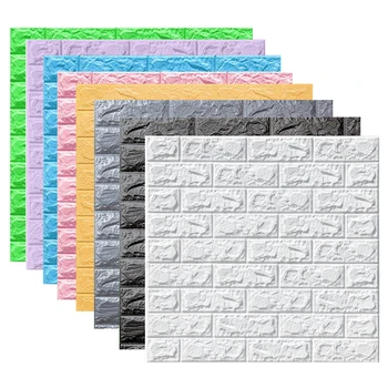 10 adet 3D Duvar Kağıdı Taklit Tuğla Yatak Odası Duvar Kağıtları Ev Dekor Su Geçirmez Kendinden Yapışkanlı Duvar Kağıdı Oturma Odası Dekorasyon İçin