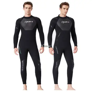 3mm Neopren Wetsuit Erkekler Tek parça Sıcak Wetsuit Kadınlar Uzun kollu Soğuk geçirmez Sörf Yüzme Wetsuit Tüplü Dalış Balıkçılık