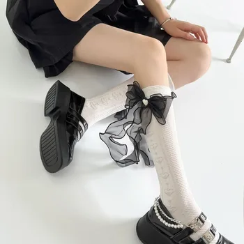 Japon Tarzı Lolita diz üstü çorap Kadın Çorap Seksi Dantel Yay Uzun Çorap Uyluk Yüksek Çorap Tatlı Kız Kawaii Çorap