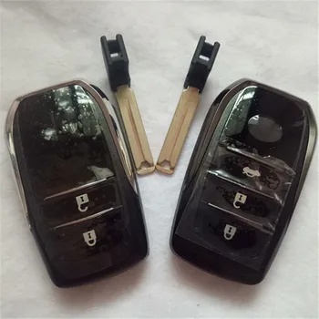 DAKATU 2 3 Düğme Akıllı uzaktan anahtar kovanı Toyota Camry Highlander İçin Fit RAV4 Araba Anahtarı Fob Kesilmemiş Bıçak