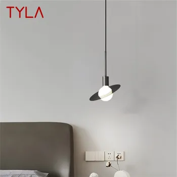 TYLA çağdaş bakır kolye lamba LED klasik siyah asılı ışık Chic yaratıcı dekor ev oturma yatak odası için