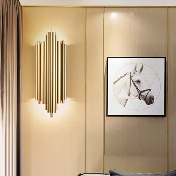 Modern duvar lambası İskandinav altın Led aydınlatma armatürü oturma odası banyo başucu mutfak kapalı dekor aplik armatür ışık