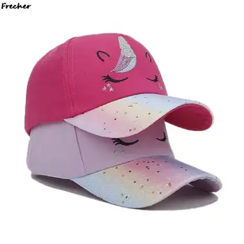 Çocuklar Unicorn beyzbol şapkası Sequins Hayvan güneş şapkaları Çocuk Spor Siperliği Kapaklar Erkek Kız Yaz Snapback Şapka Eğlence Casquette 