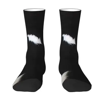 Pürüzsüz Rustik Siyah İnek Gizlemek Baskı Ekip Çorap Unisex Yenilik Hayvan İnek Derisi Doku İlkbahar Yaz Sonbahar Kış Elbise Çorap