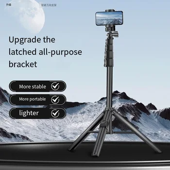 Fusitu ZP100B Alüminyum Alaşımlı Selfie Sopa Telefon akıllı telefon tripodu döner bağlantı ayağı İçin Bluetooth Uzaktan Kumanda İle Canlı Selfie