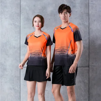 Yeni 2022 Badminton tişörtleri Erkek / Kadın, Hızlı kuru tenis spor tişörtleri, golf gömlek Tenis gömlekleri, masa tenisi tişörtü 9916