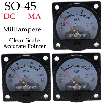 1 Parça 2.5 Doğruluk DC 0-100mA Ampermetre SO-45 Sınıf Yuvarlak Analog Panel Metre Siyah 1 Parça 2.5 Doğruluk DC0-10mA 0 - 100mA Ampermetre