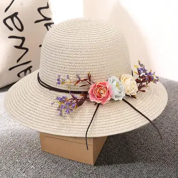 Hasır Şapka Düz Renk Rahat Güneş Koruma Kadın Yaz Geniş Brim Disket Hasır Şapka plaj şapkası Kostüm Aksesuarları