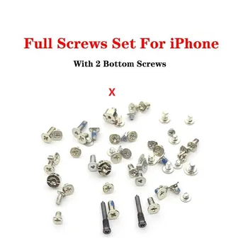 50 takım Tam Vida Seti iPhone X XR XS Max 2x Alt Vida Seti Onarım Yedek Parçalar