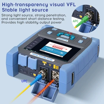 Optik Zaman Etki Alanı Reflectometer VFL / OPM / OLS / Olay Haritası / Rj45 Kablo Testi Dokunmatik Ekran Çok Fonksiyonlu OTDR Fiber Optik Test Cihazı