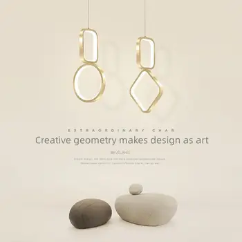 Modern Minimalist kolye ışık yaratıcı geometri başucu lambası sanat tasarım asılı lamba salonu Cafe yemek masası dekor Droplight