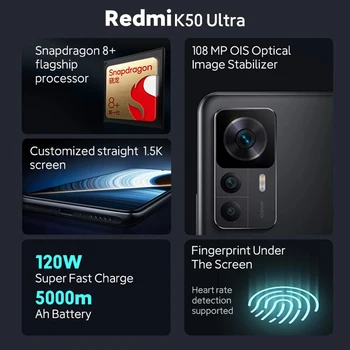 Orijinal Xiaomi Redmi K50 Ultra 5G Akıllı Telefon 6.67
