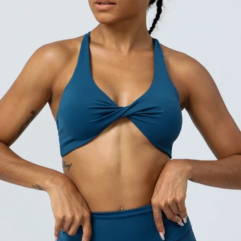 Kadın fitness yoga sutyeni Düz Renk Çıplak Duygu Spor İç Çamaşırı Seksi Geri Nefes Spor koşu üst giyim Kadın Spor
