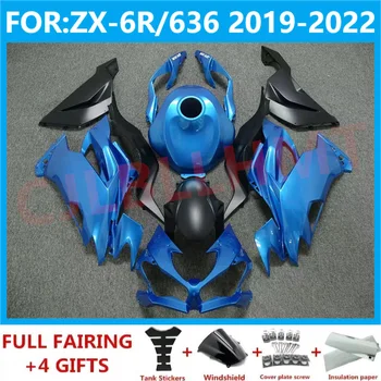 Motosiklet Kaporta kiti için fit Ninja ZX-6R 2019 2020 2021 2022 ZX6R zx 6r 636 19 20 21 fairing depo kapağı kitleri seti mavi siyah