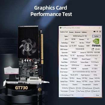 GT730 4GB DDR3 128Bit Masaüstü Oyun Ekran Kartı Soğutma Fanı ile Oyun Grafik Kartı Ofis / Ev Eğlencesi / Hafif Oyunlar