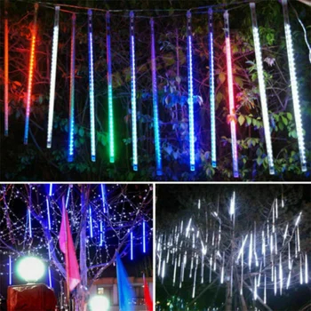 8 Tüpler LED Meteor Yağmuru Yağmur Sokak Çelenk dış mekan ışıkları Garland Su Geçirmez bahçe ışıkları Düğün Tatil Aydınlatma 2024