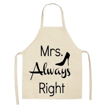 Sevgililer Mr & Mrs Çift Mutfak Önlükleri Unisex Parti Pişirme Önlükler Keten Önlükleri Temizleme Araçları