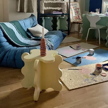 Ins Petal Yan Sehpa İskandinav Renkli Masalar Renk Yatak Odası Komodinler Mobilya Yaratıcı Montaj küçük kahve sehpa Ahşap Masa