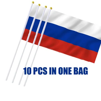 Doğrudan Teslimat 10 ADET %100 % Polyester Rusya El Bayrakları