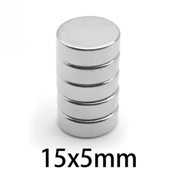 5-50 adet 15x5mm N35 NdFeB Manyetik nadir toprak Mıknatıs dıy disk Kalıcı Neodimyum 15 * 5mm Buzdolabı Yuvarlak Mıknatıslar dairesel