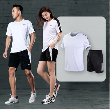 2 Adet / takım erkek Eşofman Spor Salonu Spor badminton spor elbise Giyim Koşu Koşu Spor Giyim Egzersiz Egzersiz seti spor