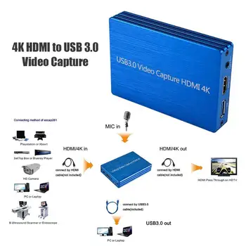 Video Yakalama Kartı 4K 1080P HDMI USB 3.0 OBS Canlı Akışı Yayın Durumda Otomatik Olarak Ayarları Çıkış Boyutu YENİ