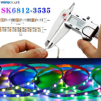 DC 5 V SK6812 WS2812B Adreslenebilir Piksel LED Şerit 4mm 7mm Dar Genişlik PCB SMD 3535 60 LEDs / m 144 LEDs / m RGB Rüya Renkli LED Bant