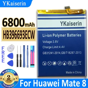 YKaiserin 6800mAh HB396693ECW Pil için Huawei Mate 8 Mate8 NXT-AL10 NXT-TL00 NXT-CL00 NXT-DL00 NXT-L09 NXT-L29 + Ücretsiz Araçlar