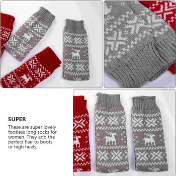 Noel Çorap bacak ısıtıcısı Bayanlar Kollu Kadın Uyluk Highs ısıtıcıları Diz Üzerinde kadın Muffs Kış Elk