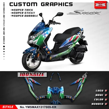 KUNGFU GRAFİK Motosiklet Vinil Çıkartmalar Kiti için Özel Tasarım SMAX 155 SMAX155 2013 2014 2015 2016 2017