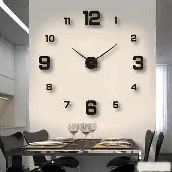 Yaratıcı Basit Saat duvar çıkartmaları Dilsiz duvar saati Çıkartmalar Saat Aydınlık Dijital saat ev dekoru saat ev dekoru
