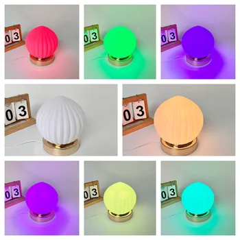 3D şeftali renkli yaratıcı atmosfer lambası USB şarj edilebilir ev gece lambası atmosfer lambası akıllı masa lambası
