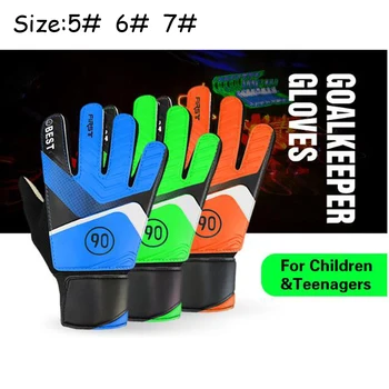 1 Çift Aşınmaya dayanıklı çocuk kaleci eldivenleri Lateks Bilek kaymaz Parmak Koruma Futbol futbol eldiveni Çocuklar İçin erkek