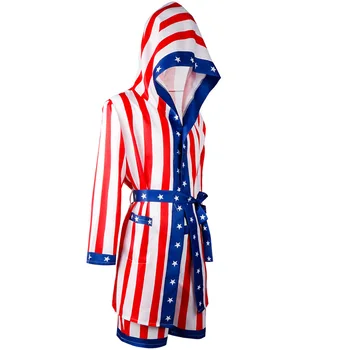 CGMGTSN Rocky Balboa Apollo Film Boks Amerikan Bayrağı Cosplay Elbise Şort Boks Kostüm Cadılar Bayramı Yetişkin Çocuklar için Kıyafetler