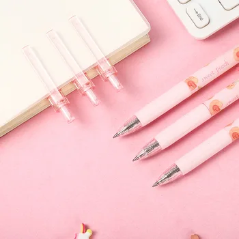 Sevimli pembe şeftali kalem kurşun nötr kalem öğrenci ofis malzemeleri için