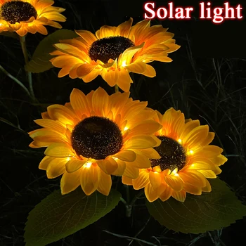 Yaratıcı güneş ışığı Zemin Plug-in lamba tek kafa Ayçiçeği Çiçek Lamba Bahçe Villa avlu çim Peyzaj Atmosfer Lambası