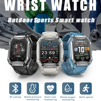 T15 akıllı saat Erkekler İçin Bluetooth Çağrı Kalp Hızı Uyku İzleme Spor İzci IP67 Su Geçirmez Açık Spor Smartwatch