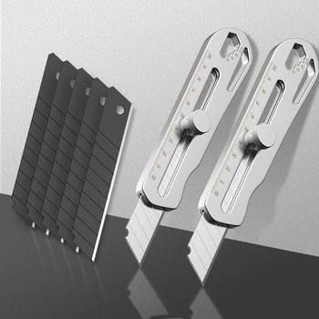 Yeni Paslanmaz Çelik Maket Bıçağı Çelik Duvar Kağıdı Bıçak Tutucu Dayanıklı Sağlam Hızlı Kesme Manuel Kilit Rahat Tutuş İçin