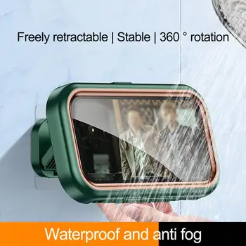 Anti-sis Duş telefon tutucu 360 Derece Dönüş Açısı Ayarlanabilir Su Geçirmez Duvara Monte telefon tutucu cep telefonu kılıfı stand kutusu
