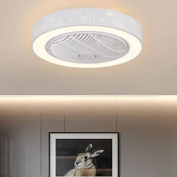 Modern ışıklı tavan fanı LED Kısılabilir ev dekor lambası 23 