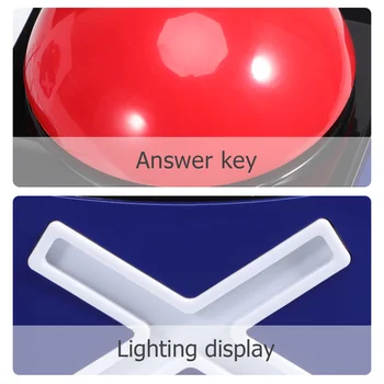 2 Adet Oyun Cevap Sesli Alarm Düğmesi Kutusu Ses ışığı ile Yetenek Buzzer olmadan Parti Yarışması Prop Trivia Quiz Oyunu Kırmızı