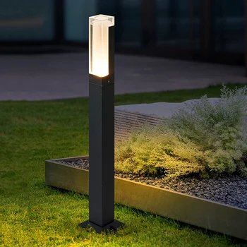 Akrilik LED yolu çim lambası açık bahçe peyzaj sonrası ışık Villa Park avlu çim ışığı mühendislik direkleri ışık DC12V