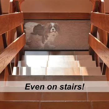 Hiçbir Delme Pet Çitler Köpekler Katlanır Örgü Oyun Parkı Şeffaf Merdiven Koruyucu Kapı Nefes 4 Adet Kanca Parçaları Güvenlik İzolasyon
