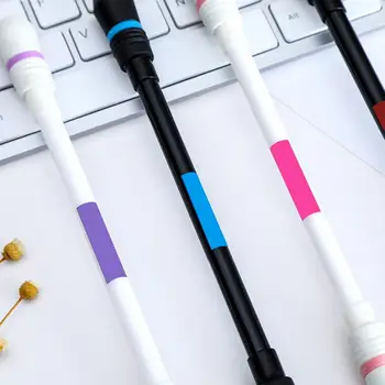 Kalem İplik 12 ADET Silinebilir Spin Sopa Fidget Öğrenci Kırtasiye masa oyuncakları Kalem İplik Kafaları Oyun Parmak Kalem Kalem